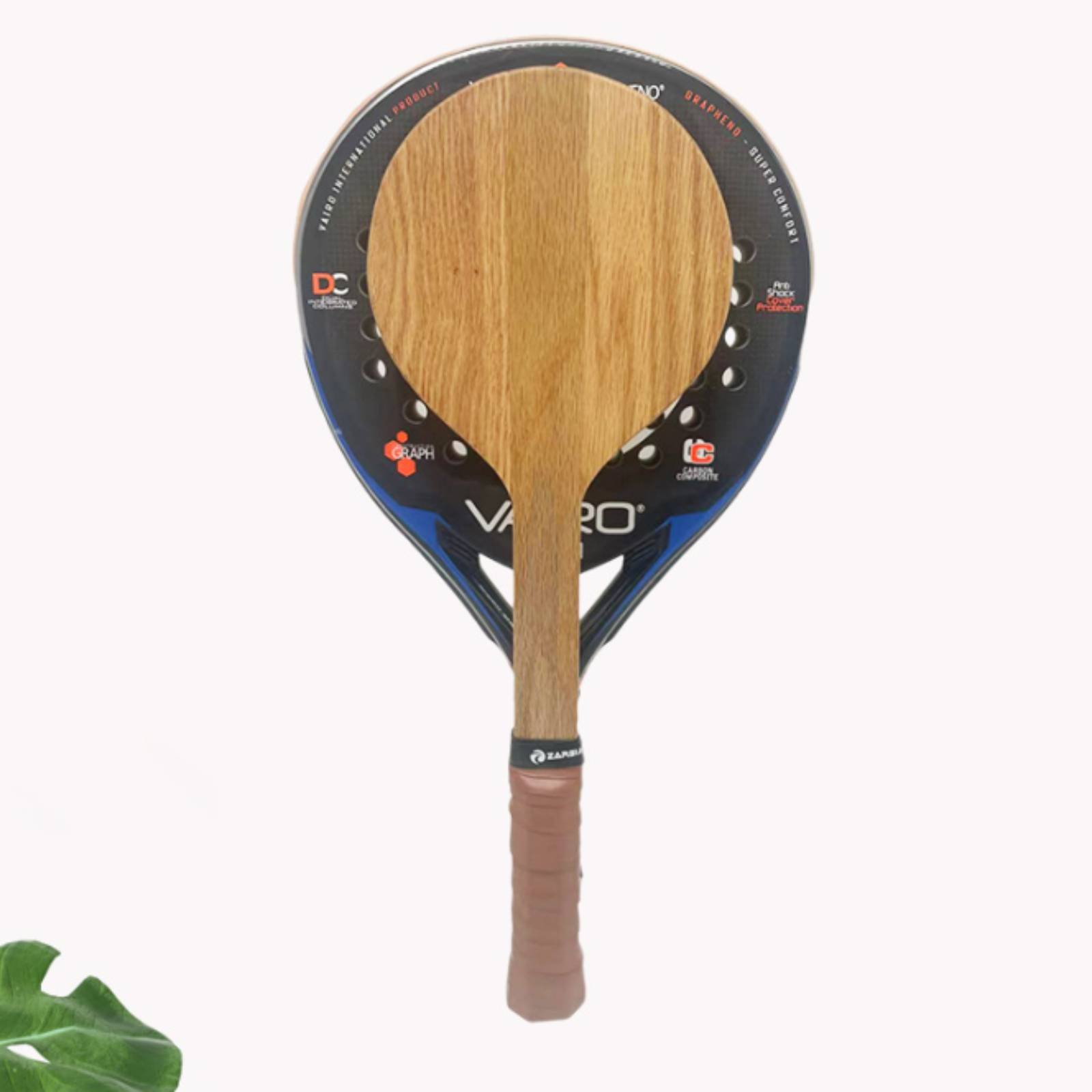 Sports Grip - مضرب تنس شاطئي خشبي، مضرب تدريب